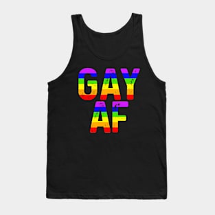 Gay AF - LGBT Gay Flag Rainbow Colors Pride Month Shirt Funny Sweary  Gift Tank Top